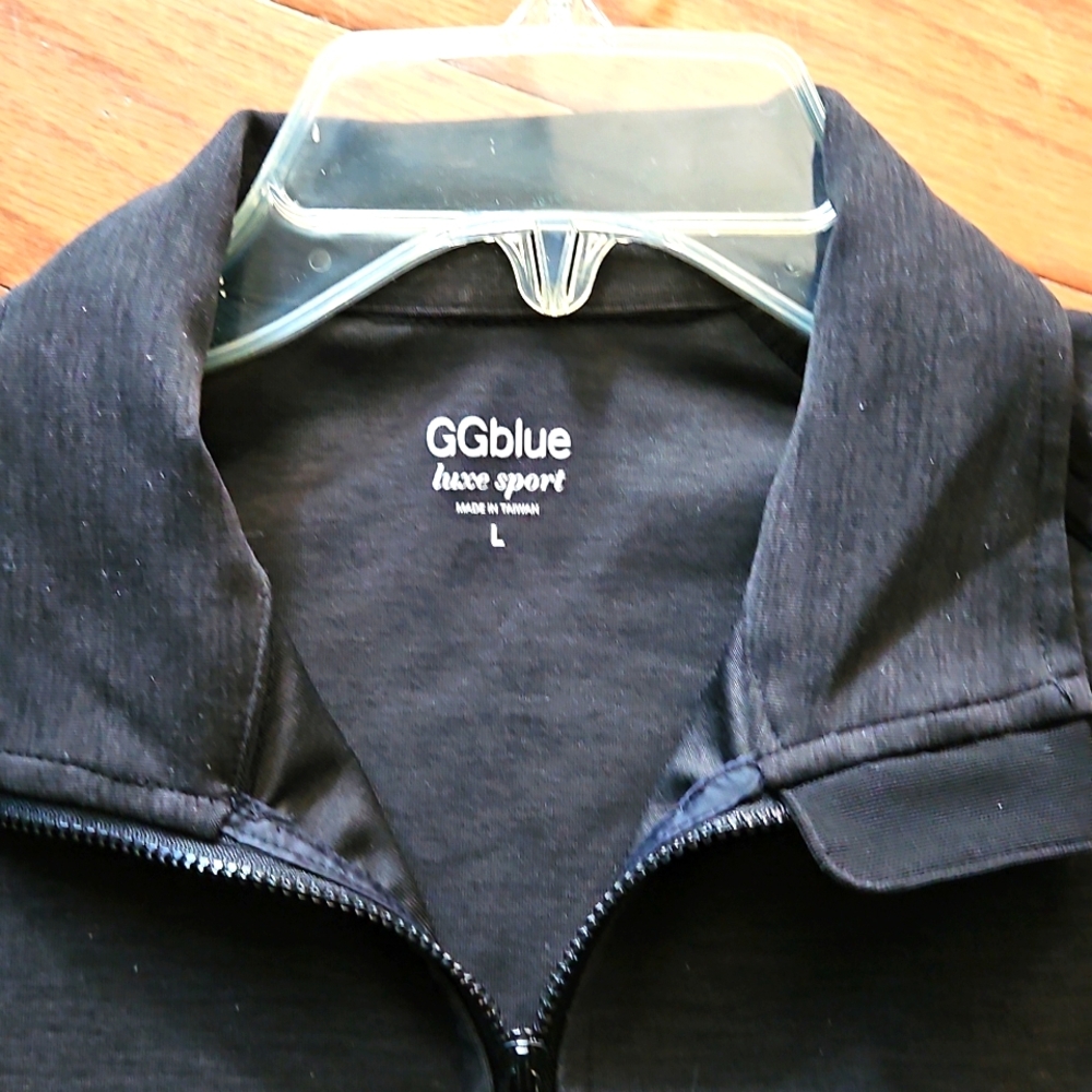G G BLUE LUXE SPORT CHARCOAL GRAY FULL ZIP JACKET sz L